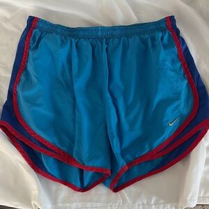 Nike Women's Athletic Shorts in Blue and Red